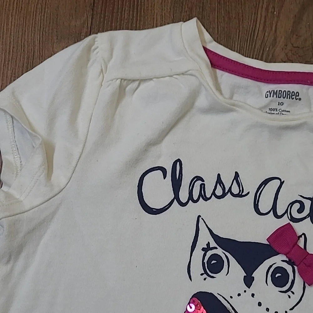 Gymboree Cream T-Shirt with Owl Design used exelente condition. zise 10 for girl